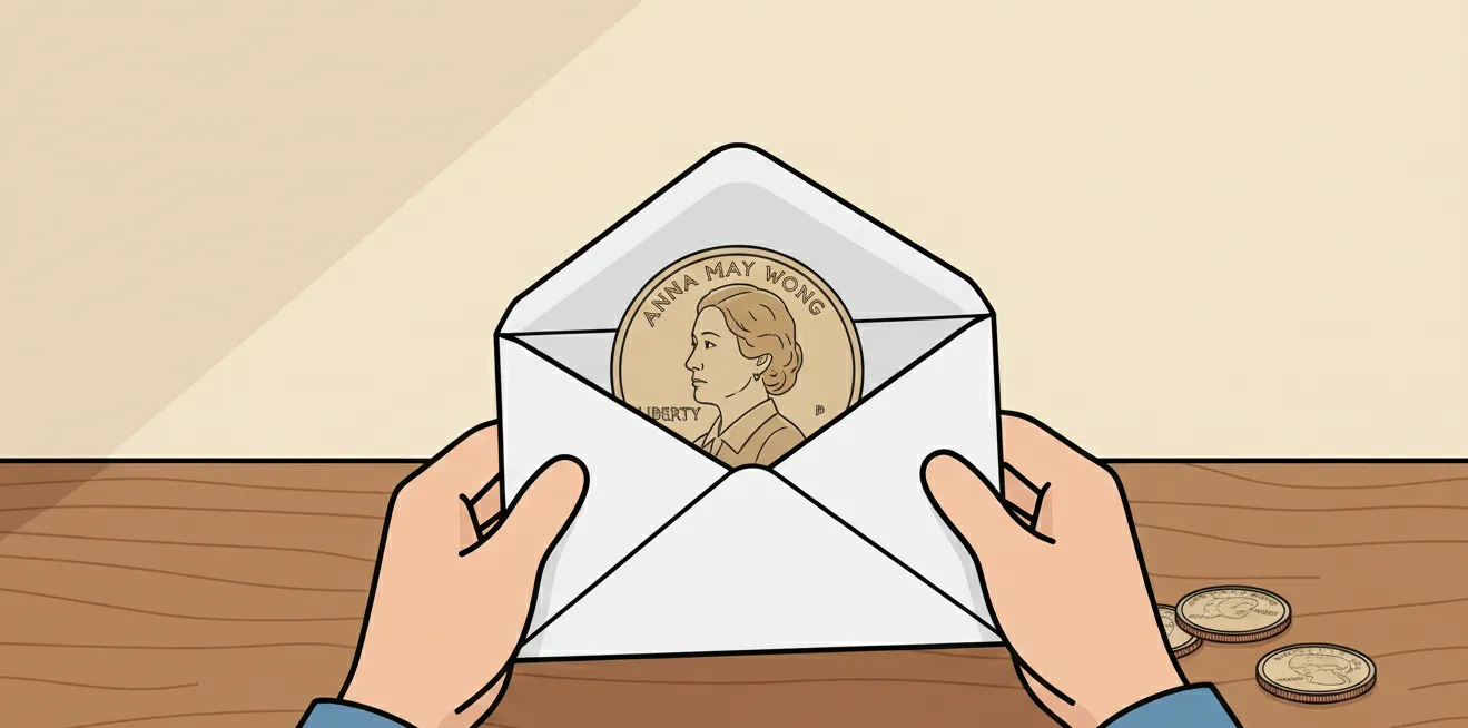 Anna May Wong Quarter inside the envelope