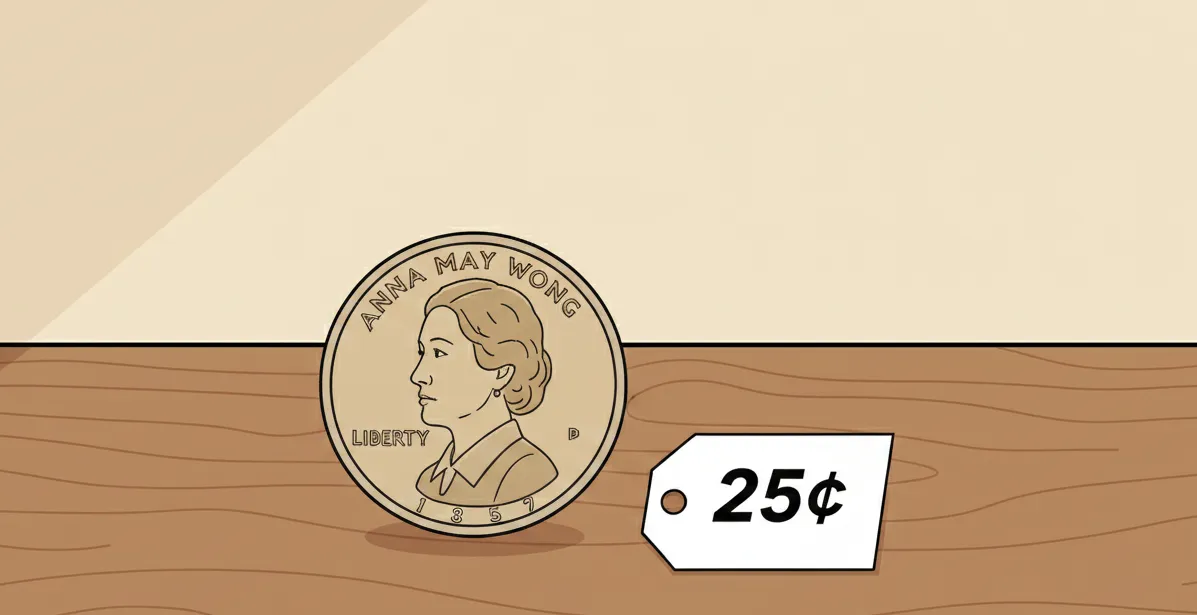Anna May Wong Quarter with a 25-cent price tag